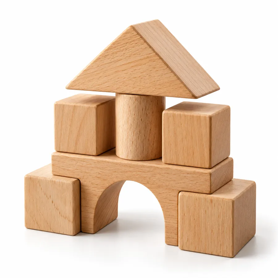 Generated image: stacked wooden blocks.