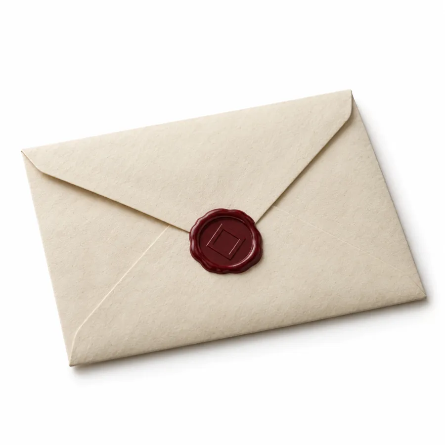 Generated image: sealed envelope with a wax seal.
